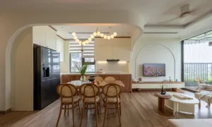 320 triệu đồng hoàn thiện căn hộ 97 m2 pha trộn farmhouse và Wabi-sabi